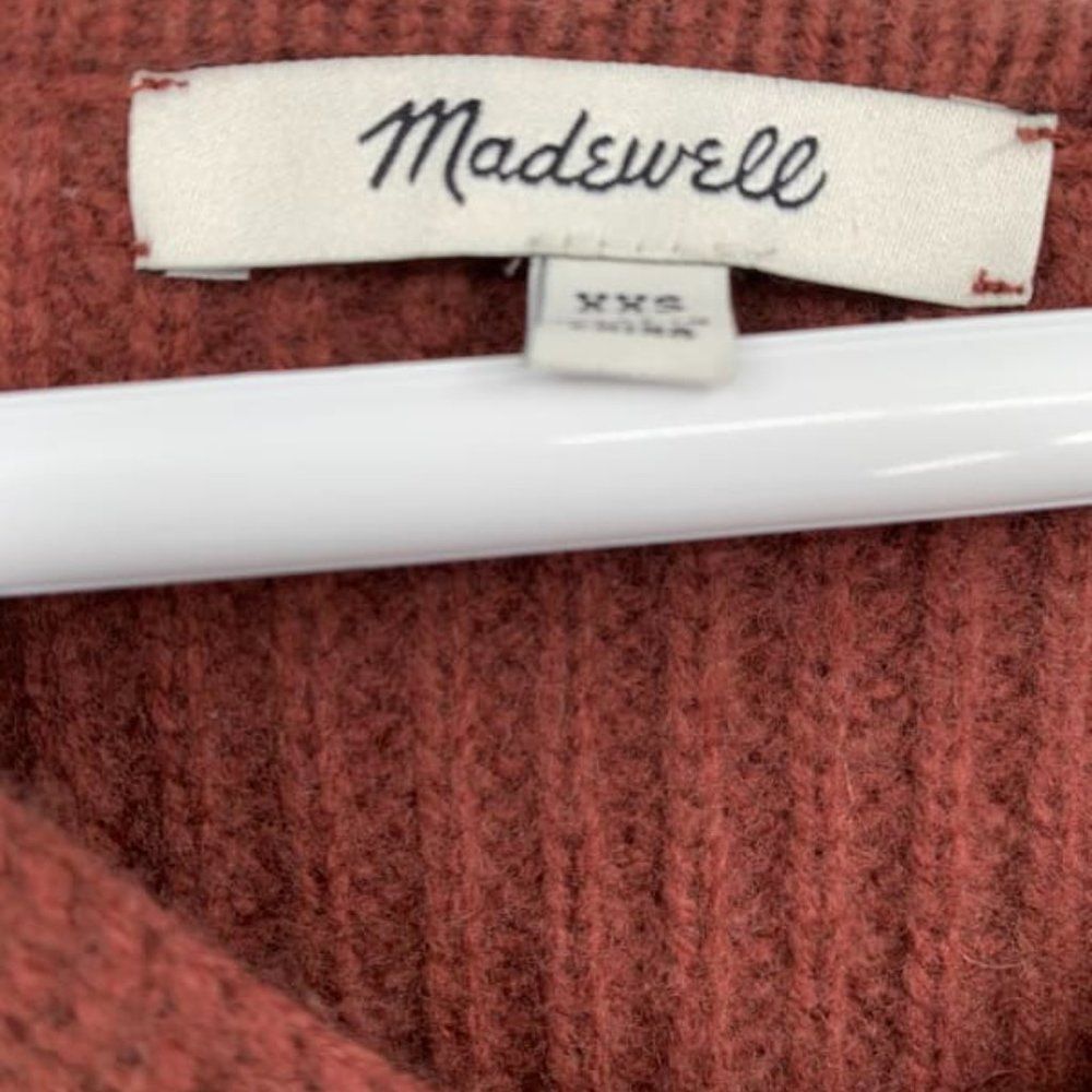 Madewell Farrah Pullover V-neck Sweater Brown/Rust XXS extra extra small - Picture 5 of 9